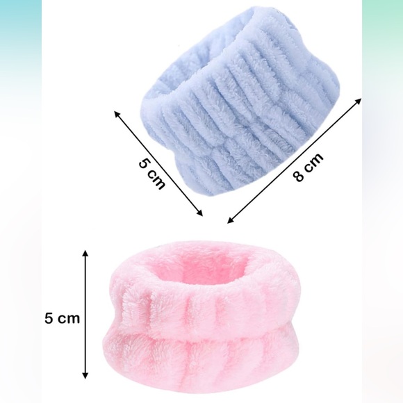 🌻4/$20 Spa Wrist Microfibre Absorbent Coral Fleece Wash Band Set Of 4 New - Picture 8 of 9